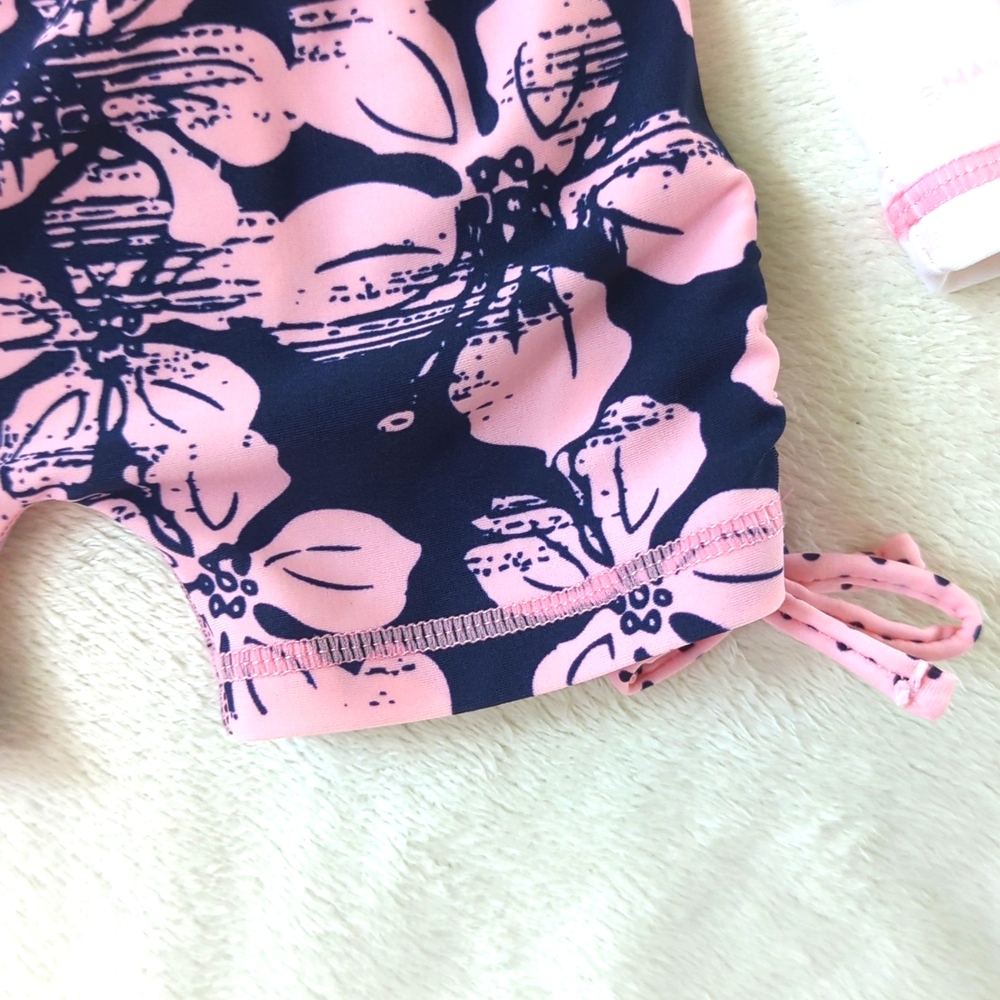 SNAPPER ROCK | Baby Girls & Toddlers Navy Orchid Surf Suit, UPF 50+ - Picture 9 of 12